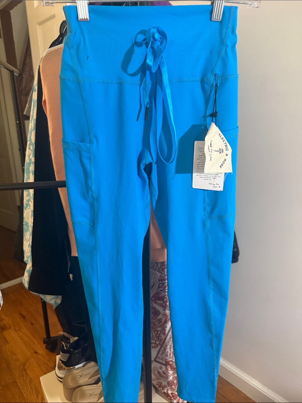 Electric & Rose Bright Blue Drawstring Leggings